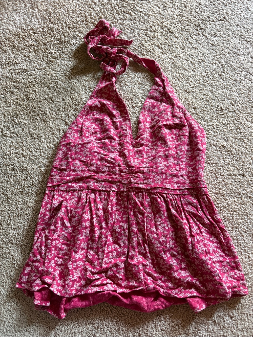 American Eagle Outfitters Pink Floral Halter Top